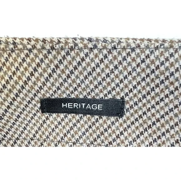 Talbots Heritage Career Pants Women 8 Tan Green Poly Wool Blend Cuffed Work - Picture 4 of 10